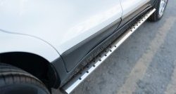 8 299 р. Защита порогов с круглыми вставками для ног из овальной трубы диаметром 75x42 мм Russtal Ford EcoSport дорестайлинг (2013-2019)  с доставкой в г. Керчь. Увеличить фотографию 3