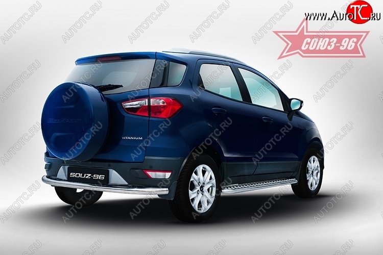 14 264 р. Овальная защита заднего бампера d60 Souz-96 Ford EcoSport дорестайлинг (2013-2019)  с доставкой в г. Керчь