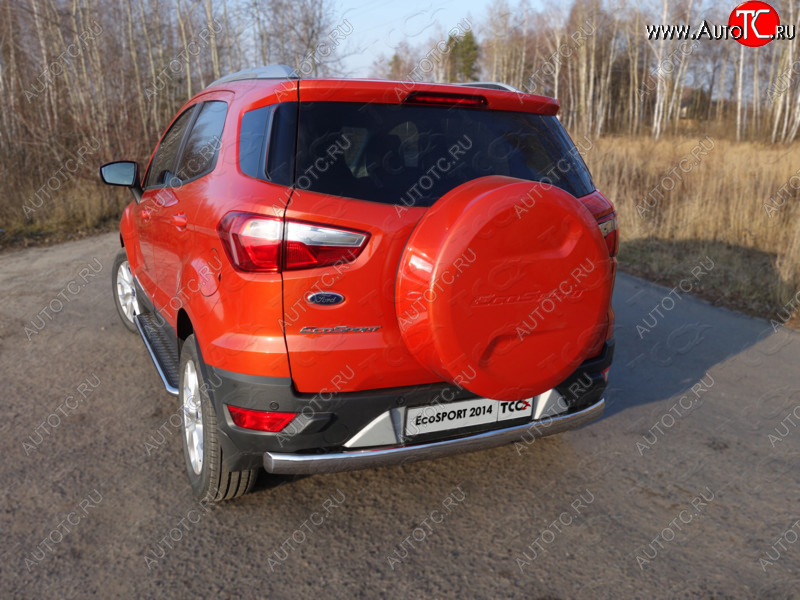 14 899 р. Защита заднего бампера (овальная) ТСС (нержавейка d75х42 мм) Ford EcoSport B515 рестайлинг (2017-2019)  с доставкой в г. Керчь