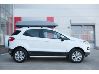 Защита порогов (труба D63 мм) SLITKOFF Ford EcoSport (2013-2019) дорестайлинг (Защита порогов со срезом 45°)