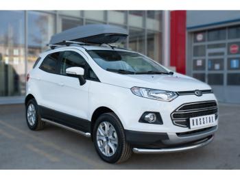 19 999 р. Защита порогов (труба D63 мм) SLITKOFF  Ford EcoSport (2013-2019) дорестайлинг (Защита порогов со срезом 45°)  с доставкой в г. Керчь. Увеличить фотографию 2