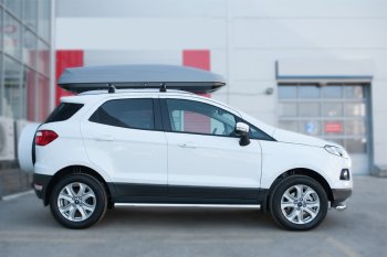 9 999 р. Защита порогов (труба D63 мм) SLITKOFF Ford EcoSport дорестайлинг (2013-2019) (Защита порогов с закругленными торцами (вариант 3))  с доставкой в г. Керчь. Увеличить фотографию 2