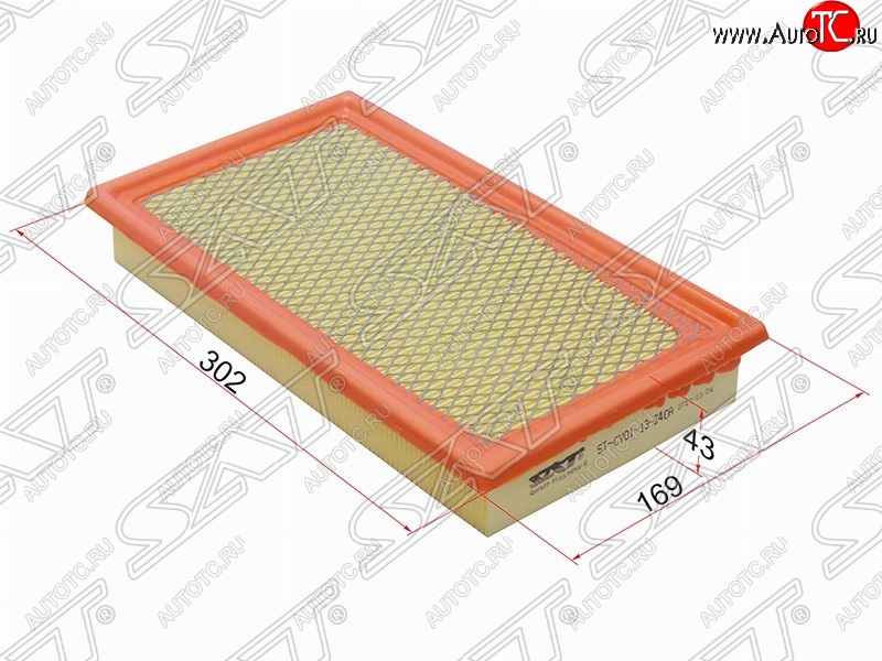 287 р. Фильтр воздушный двигателя SAT (302х169х43 mm).  Ford EcoSport ( B515) (2013-2019), Ford Explorer  U502 (2010-2019), Mazda CX-9  TB (2007-2015)  с доставкой в г. Керчь