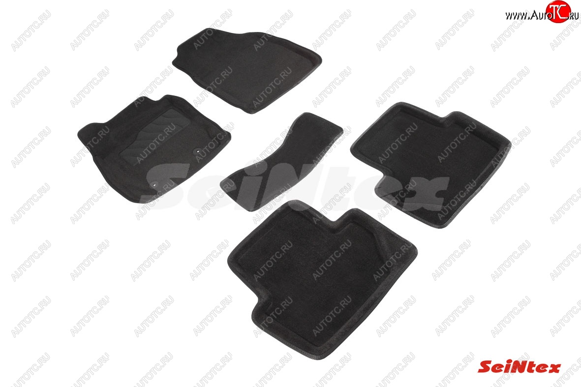 5 699 р. Комплект 3D ковриков в салон (ворсовые / чёрные) Seintex  Ford EcoSport (2013-2019) дорестайлинг  с доставкой в г. Керчь