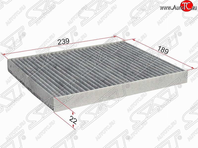 281 р. Фильтр салонный SAT (угольный, 239х189х22 mm)  Ford EcoSport - Fiesta  6  с доставкой в г. Керчь
