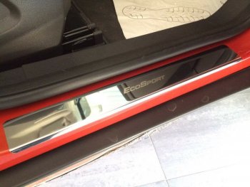 2 179 р. Накладки порожков салона INOX Ford EcoSport дорестайлинг (2013-2019) (нержавеющая сталь)  с доставкой в г. Керчь. Увеличить фотографию 3