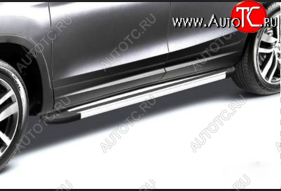 11 519 р. Алюминиевые пороги Arbori Luxe Silver Ford EcoSport B515 рестайлинг (2017-2019)  с доставкой в г. Керчь