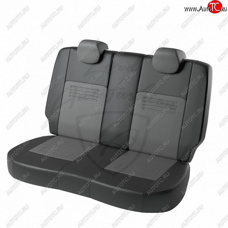 9 449 р. Чехлы для сидений (Titanium) Lord Autofashion Турин (экокожа)  Ford EcoSport ( B515) (2013-2019) дорестайлинг, рестайлинг (Чёрный, вставка серая)  с доставкой в г. Керчь