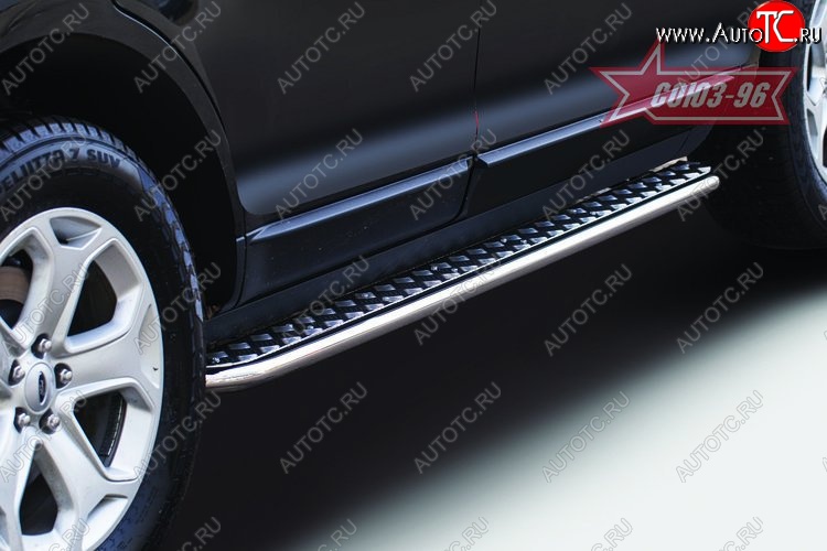 17 099 р. Защита порогов с листом Souz-96 (d42). Ford Edge CD539 дорестайлинг (2015-2018)  с доставкой в г. Керчь