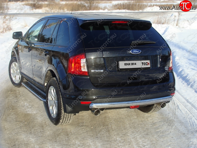 19 849 р. Защита заднего бампера (овальная) ТСС 75х42 мм  Ford Edge  CD539 (2015-2018) дорестайлинг  с доставкой в г. Керчь