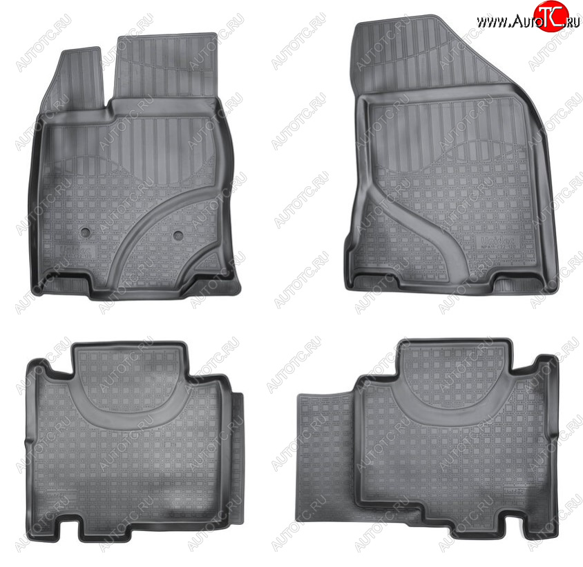 2 679 р. Комплект ковриков в салон Norplast Unidec Ford Edge CD539 дорестайлинг (2015-2018) (Цвет: черный)  с доставкой в г. Керчь