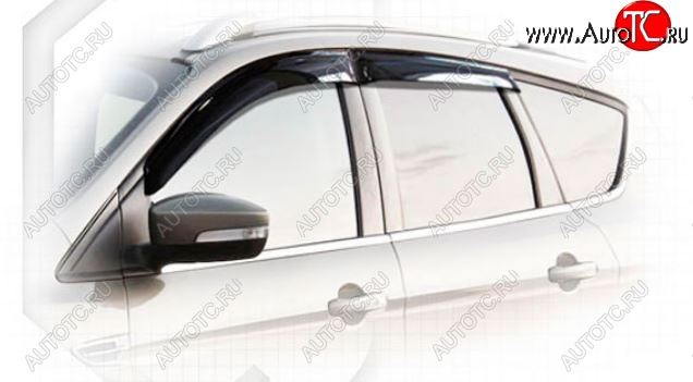 2 099 р. Дефлектора окон CA-Plastiс Ford Escape 3 рестайлинг (2016-2019) (Classic полупрозрачный, Без хром молдингов)  с доставкой в г. Керчь