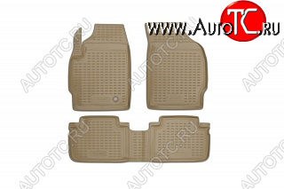 2 599 р. Комплект ковриков салона Element (полиуретан) Ford Escape 2 (2008-2012) (Бежевый)  с доставкой в г. Керчь