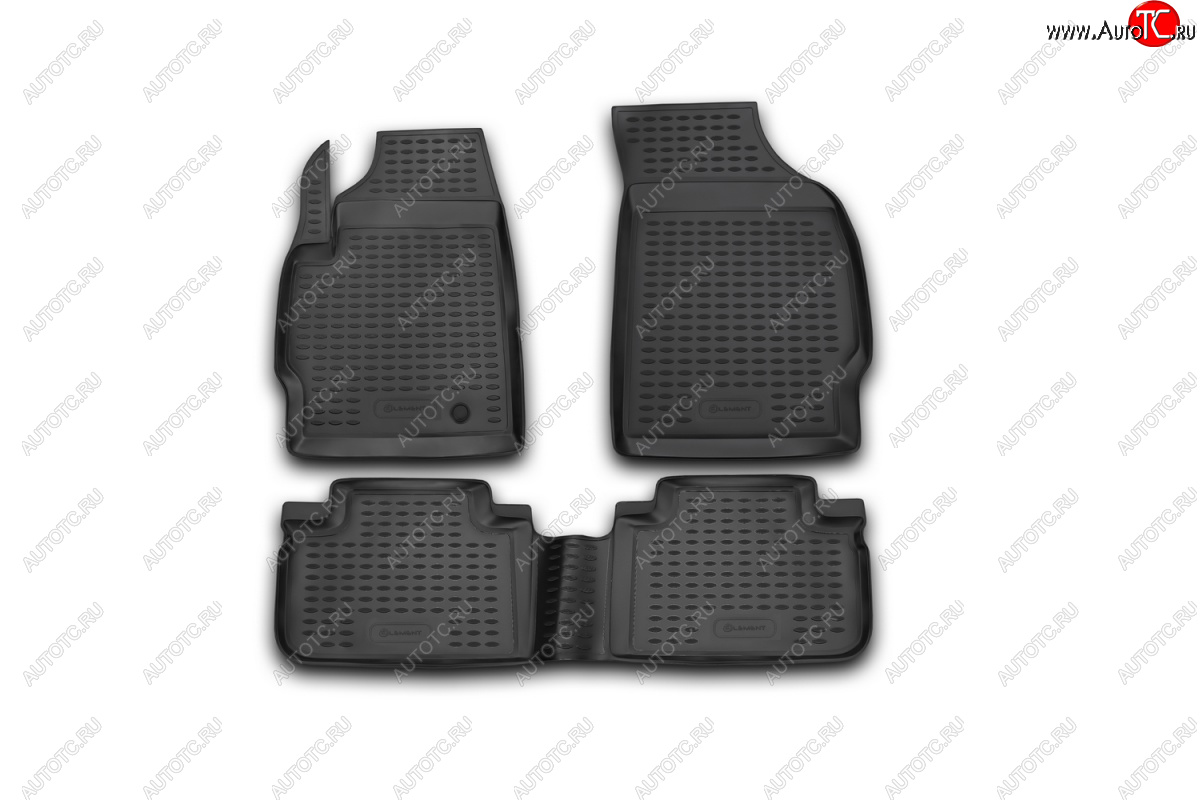 2 599 р. Комплект ковриков салона Element (полиуретан, чёрные) Element Ford Escape 2 (2008-2012) (Черные)  с доставкой в г. Керчь