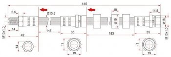 Тормозной шланг SAT (левый/правый) Ford Escape  1 (2000-2007), Ford Maverick  TM1 (2000-2007), Mazda Tribute (2000-2007)