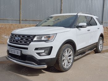 16 949 р. Одинарная защита переднего бампера диаметром 76 мм  Ford Explorer  U502 (2015-2019) 1-ый рестайлинг, 5 дв., 2-ой рестайлинг, 5 дв.  с доставкой в г. Керчь. Увеличить фотографию 2