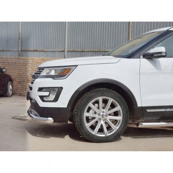 16 949 р. Одинарная защита переднего бампера диаметром 76 мм  Ford Explorer  U502 (2015-2019) 1-ый рестайлинг, 5 дв., 2-ой рестайлинг, 5 дв.  с доставкой в г. Керчь. Увеличить фотографию 3