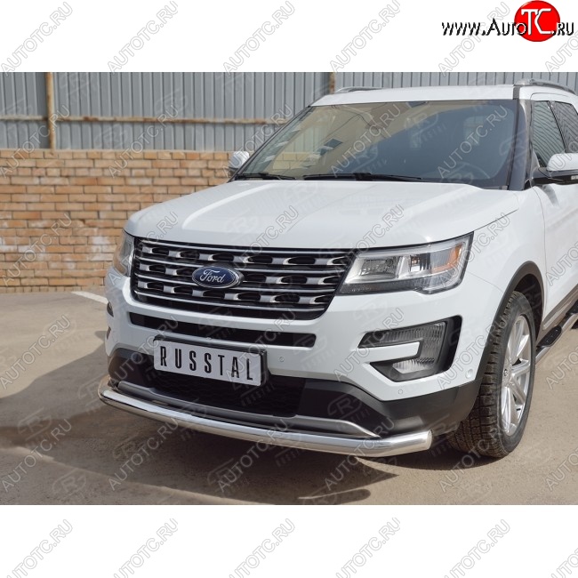 16 949 р. Одинарная защита переднего бампера диаметром 76 мм  Ford Explorer  U502 (2015-2019) 1-ый рестайлинг, 5 дв., 2-ой рестайлинг, 5 дв.  с доставкой в г. Керчь