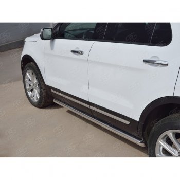 19 999 р. Защита порогов SLITKOFF из круглой трубы диаметром 63 мм SLITKOFF v1  Ford Explorer  U502 (2015-2019) 1-ый рестайлинг, 5 дв., 2-ой рестайлинг, 5 дв.  с доставкой в г. Керчь. Увеличить фотографию 4