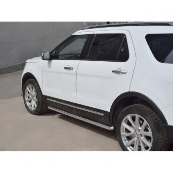 19 999 р. Защита порогов из круглой трубы d63 мм SLITKOFF v3  Ford Explorer  U502 (2015-2019) 1-ый рестайлинг, 5 дв., 2-ой рестайлинг, 5 дв.  с доставкой в г. Керчь. Увеличить фотографию 3