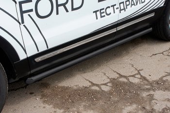 Защита порогов Slitkoff (d76 мм) Ford Explorer U502 2-ой рестайлинг, 5 дв. (2017-2019)