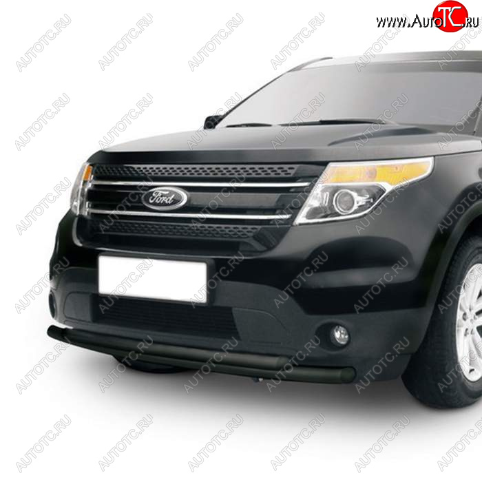 11 429 р. Двойная защита переднего бампера (d57+d57) Arbori Ford Explorer U502 2-ой рестайлинг, 5 дв. (2017-2019)  с доставкой в г. Керчь