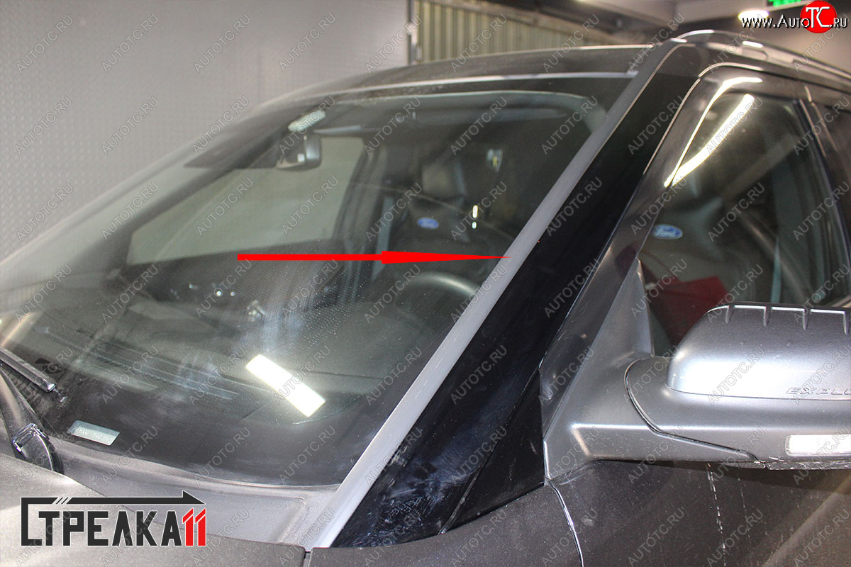 1 699 р. Водостоки (дефлектора) лобового стекла Стрелка 11 Ford Explorer U625 5 дв. (2019-2025)  с доставкой в г. Керчь