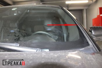 1 699 р. Водостоки (дефлектора) лобового стекла Стрелка 11 Ford Explorer U625 5 дв. (2019-2025)  с доставкой в г. Керчь. Увеличить фотографию 2