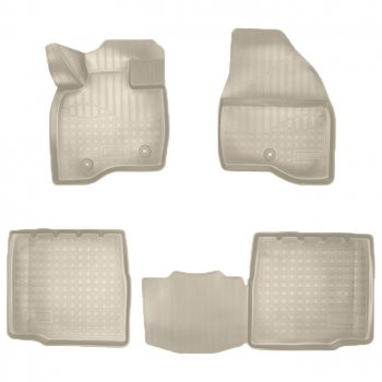 Коврики салонные Noplast (3D, 5 мест) Ford Explorer  U502 (2017-2019) 2-ой рестайлинг, 5 дв. (Бежевые)
