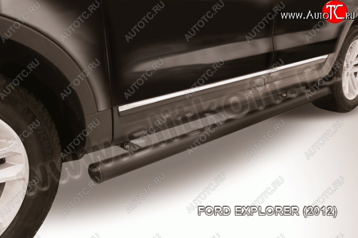 14 249 р. Защита порогов d76 труба Slitkoff  Ford Explorer  U502 (2010-2016) дорестайлинг (Цвет: серебристый)  с доставкой в г. Керчь