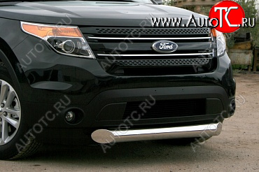 1 159 р. Защита переднего бампера Souz-96 (нержавеющая сталь d100 мм) Ford Explorer U502 дорестайлинг (2010-2016)  с доставкой в г. Керчь