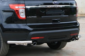 Защита заднего бампера Souz-96 (нержавеющая сталь 60 мм) Ford Explorer U502 дорестайлинг (2010-2016)