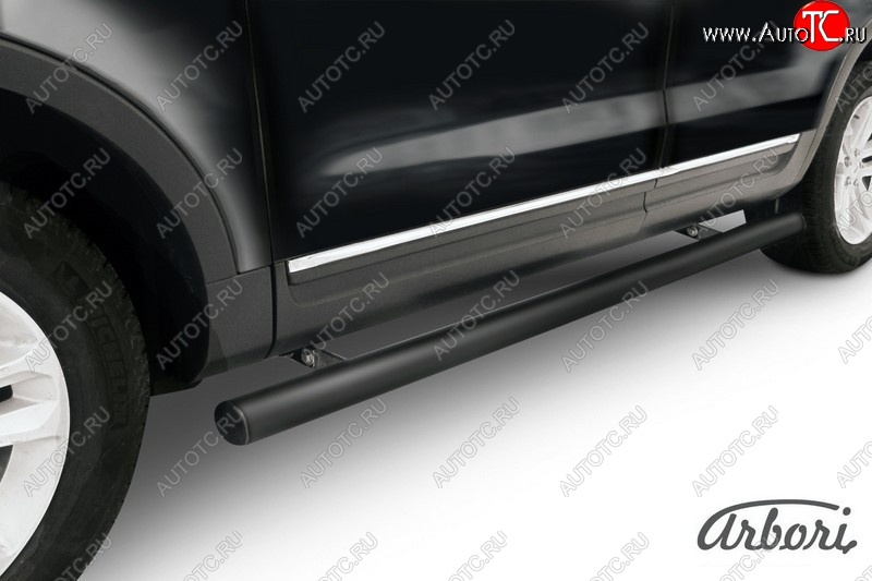 8 819 р. Защита штатных порогов Arbori (черная, d76 mm). Ford Explorer U502 дорестайлинг (2010-2016)  с доставкой в г. Керчь