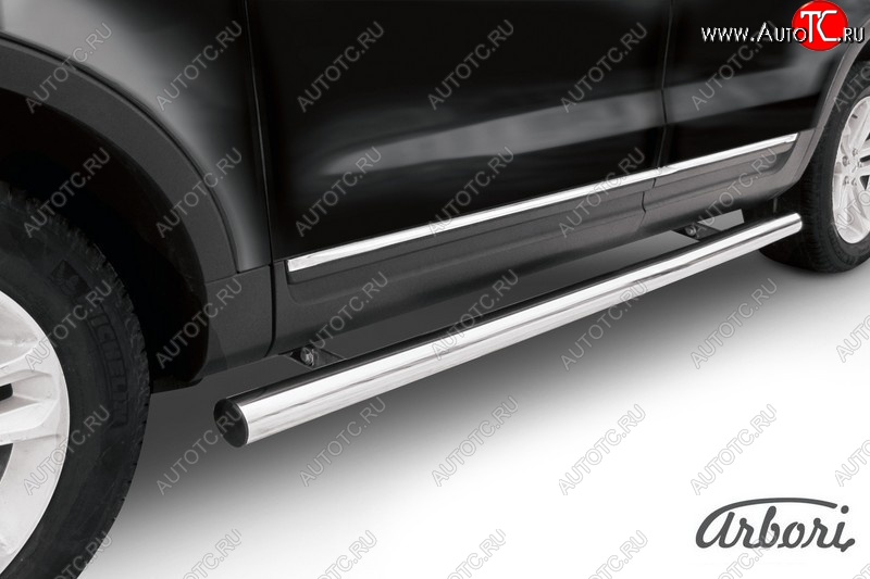 21 509 р. Защита штатных порогов Arbori (нержавейка, d76 mm). Ford Explorer U502 дорестайлинг (2010-2016)  с доставкой в г. Керчь