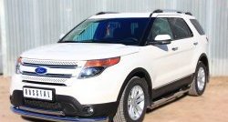 15 449 р. Защита переднего бампера (2 трубыØ76 и 75х42 мм, нержавейка) Russtal Ford Explorer U502 дорестайлинг (2010-2016)  с доставкой в г. Керчь. Увеличить фотографию 2