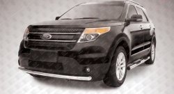Одинарная защита переднего бампера из трубы диаметром 57 мм Slitkoff Ford Explorer  U502 (2010-2016) дорестайлинг
