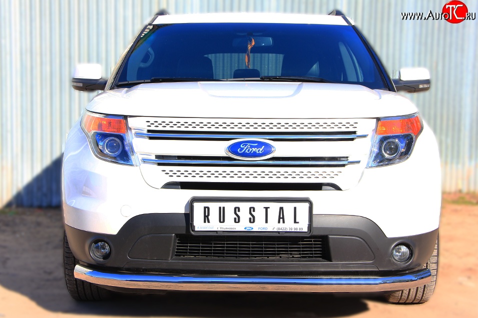 16 949 р. Одинарная защита переднего бампера диаметром 76 мм SLITKOFF  Ford Explorer  U502 (2010-2016) дорестайлинг  с доставкой в г. Керчь