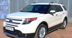 19 999 р. Защита порогов из круглой трубы диаметром 63 мм SLITKOFF Ford Explorer U502 дорестайлинг (2010-2016)  с доставкой в г. Керчь. Увеличить фотографию 4