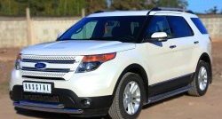 24 649 р. Широкая защита порогов SLITKOFF  Ford Explorer  U502 (2010-2016) дорестайлинг  с доставкой в г. Керчь. Увеличить фотографию 4