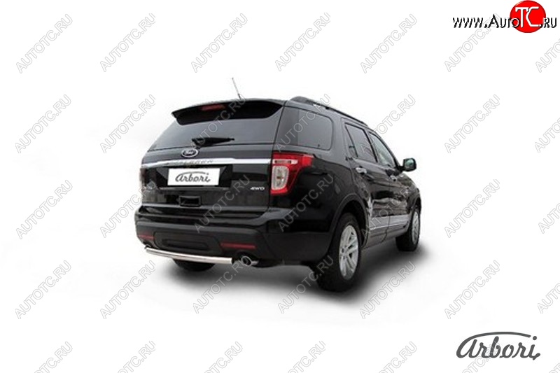 13 724 р. Защита заднего бампера Arbori (нержавейка, 1 труба d57 mm). Ford Explorer U502 дорестайлинг (2010-2016)  с доставкой в г. Керчь