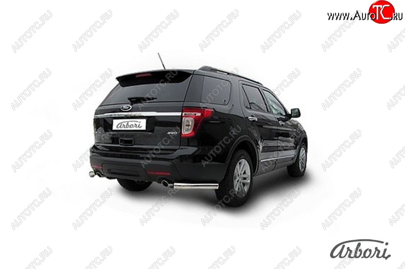 16 109 р. Защита заднего бампера Arbori (уголки, нержавейка, 1 труба d76 mm). Ford Explorer U502 дорестайлинг (2010-2016)  с доставкой в г. Керчь