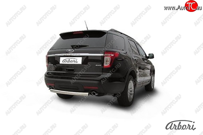 12 509 р. Защита заднего бампера Arbori (нержавейка, 1 труба d76 mm). Ford Explorer U502 дорестайлинг (2010-2016)  с доставкой в г. Керчь