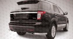 Защита заднего бампера из двух боковых уголков диаметром 76 мм Slitkoff Ford Explorer  U502 (2010-2016) дорестайлинг