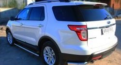 19 999 р. Защита заднего бампера (Ø76 мм уголки, нержавейка) SLITKOFF  Ford Explorer  U502 (2010-2016) дорестайлинг  с доставкой в г. Керчь. Увеличить фотографию 3