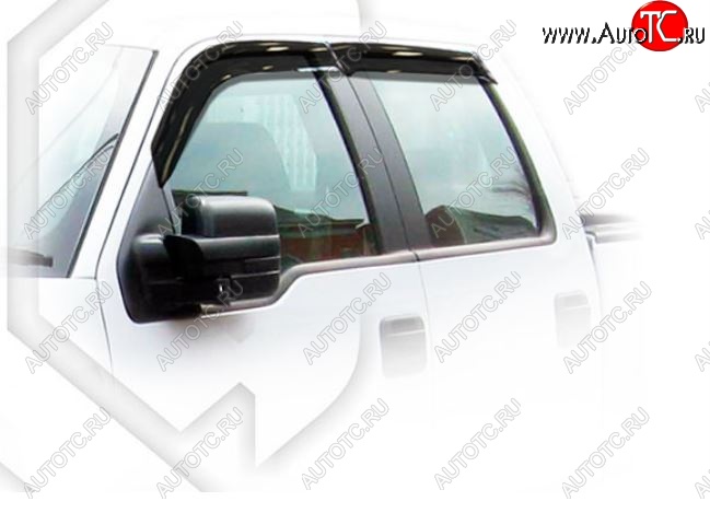 1 899 р. Дефлектора окон (SuperCab) CA-Plastiс  Ford F 150  7 (2008-2011) дорестайлинг (Classic полупрозрачный, Без хром молдингов)  с доставкой в г. Керчь