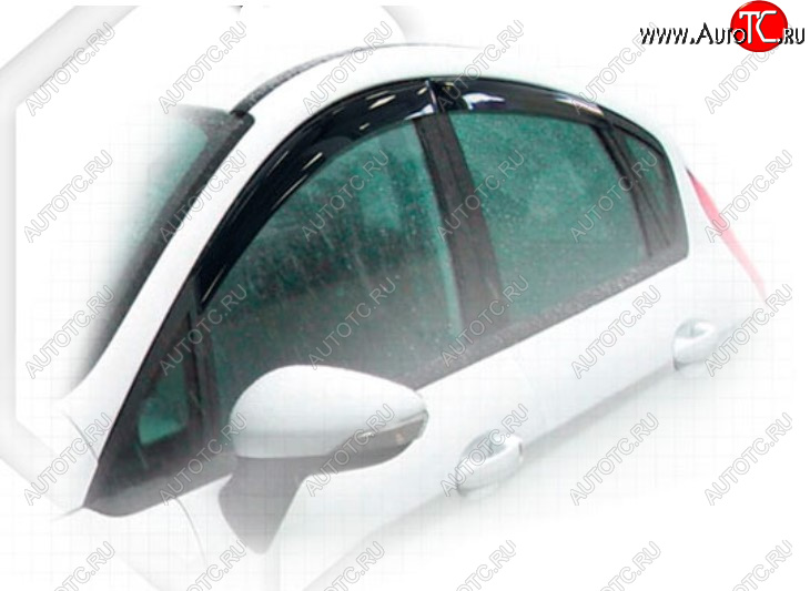 1 899 р. Дефлектора окон CA-Plastic Ford Fiesta 6 хэтчбэк 5 дв. дорестайлинг (2008-2012) (Classic полупрозрачный, Без хром молдинга, Крепление только на скотч)  с доставкой в г. Керчь