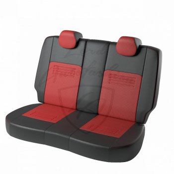 Чехлы для сидений Lord Autofashion Турин (экокожа) Ford Fiesta  6 (2012-2019) хэтчбэк 5 дв. рестайлинг (Чёрный, вставка красная)