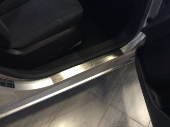 1 779 р. Накладки порожков салона INOX Ford Fiesta B479 хэтчбэк 5 дв. (2017-2022) (Нержавеющая сталь)  с доставкой в г. Керчь. Увеличить фотографию 4