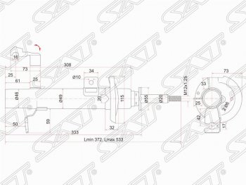 Правый амортизатор передний SAT Ford Fiesta 5 хэтчбэк 5 дв. рестайлинг (2005-2008)