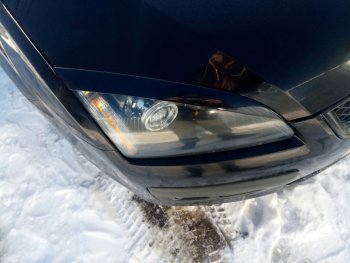 679 р. Реснички на фары Style Ford Focus 2 хэтчбэк 3 дв. дорестайлинг (2004-2007) (Неокрашенные)  с доставкой в г. Керчь. Увеличить фотографию 3